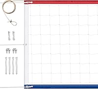 Vista 8 de Red profesional de voleibol para exteriores de servicio pesado, mejorada para todo clima, cable de acero inoxidable extendido, bordes extra gruesos