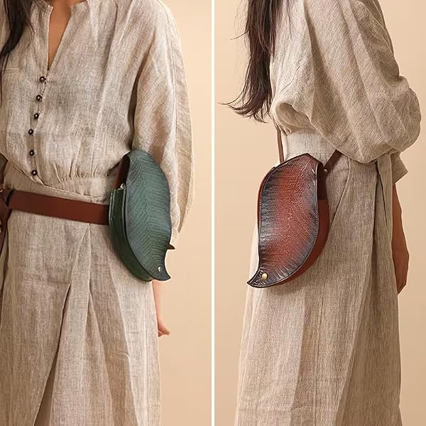 Medieval Renaissance Pouch Ren Faire Bag Fanny Pack Waist Drawstring Leaf Costume Accessories For Women (green2) by Meppsa - Used condition - Image 3