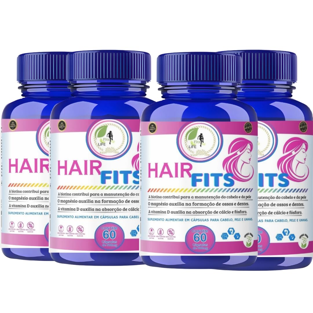 KIT C/4 Un. Suplemento Hair Fits Cabelo Unha e Pele 60 Cápsulas – Fits Life em promoção! Veja a oferta e mais achadinhos de Vitaminas & Suplementos 2 Hoje é o melhor dia para comprar KIT C/4 Un. Suplemento Hair Fits Cabelo Unha e Pele 60 Cápsulas – Fits Life com aquele preço maroto! Promoção! Aproveite a oferta! 2