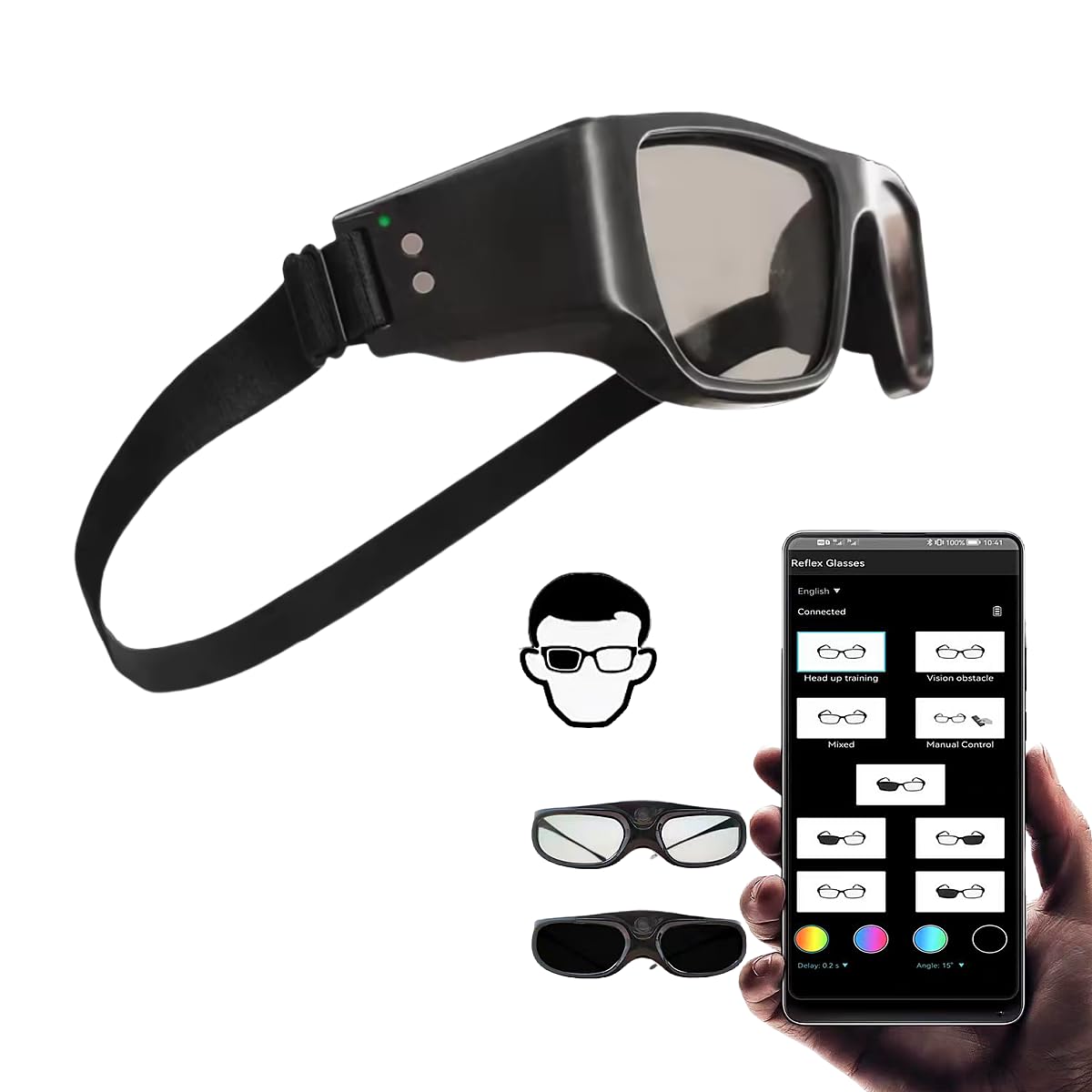 GS05 Lunettes de réflexe pour entraînement tête haute pour basket-ball, hockey, football, entraînement