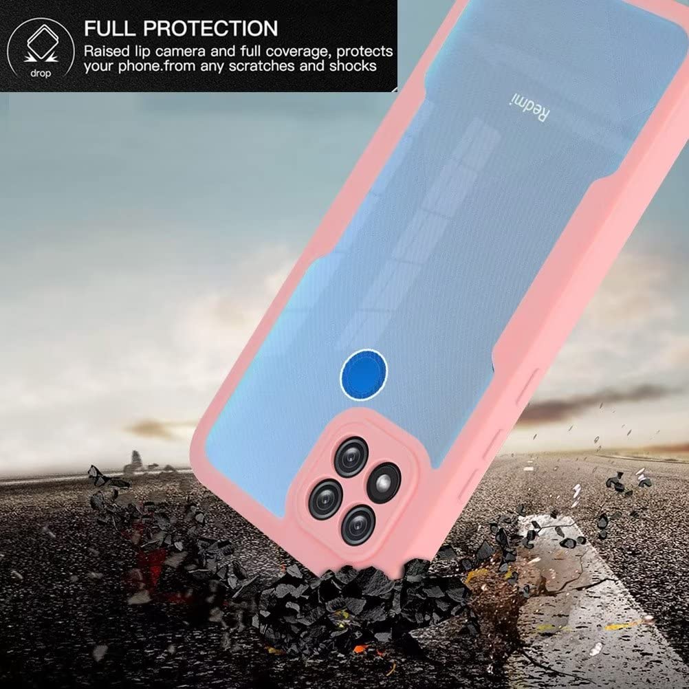 ESONG Cover per Xiaomi Redmi 9C/Redmi 10A,Protezione Completa a 360 Gradi TPU Trasparente Custodia con Protezione per lo Schermo Integrata,Antiurto Antiscivolo Protezione Shell,Paraurti Antiurto-Nero