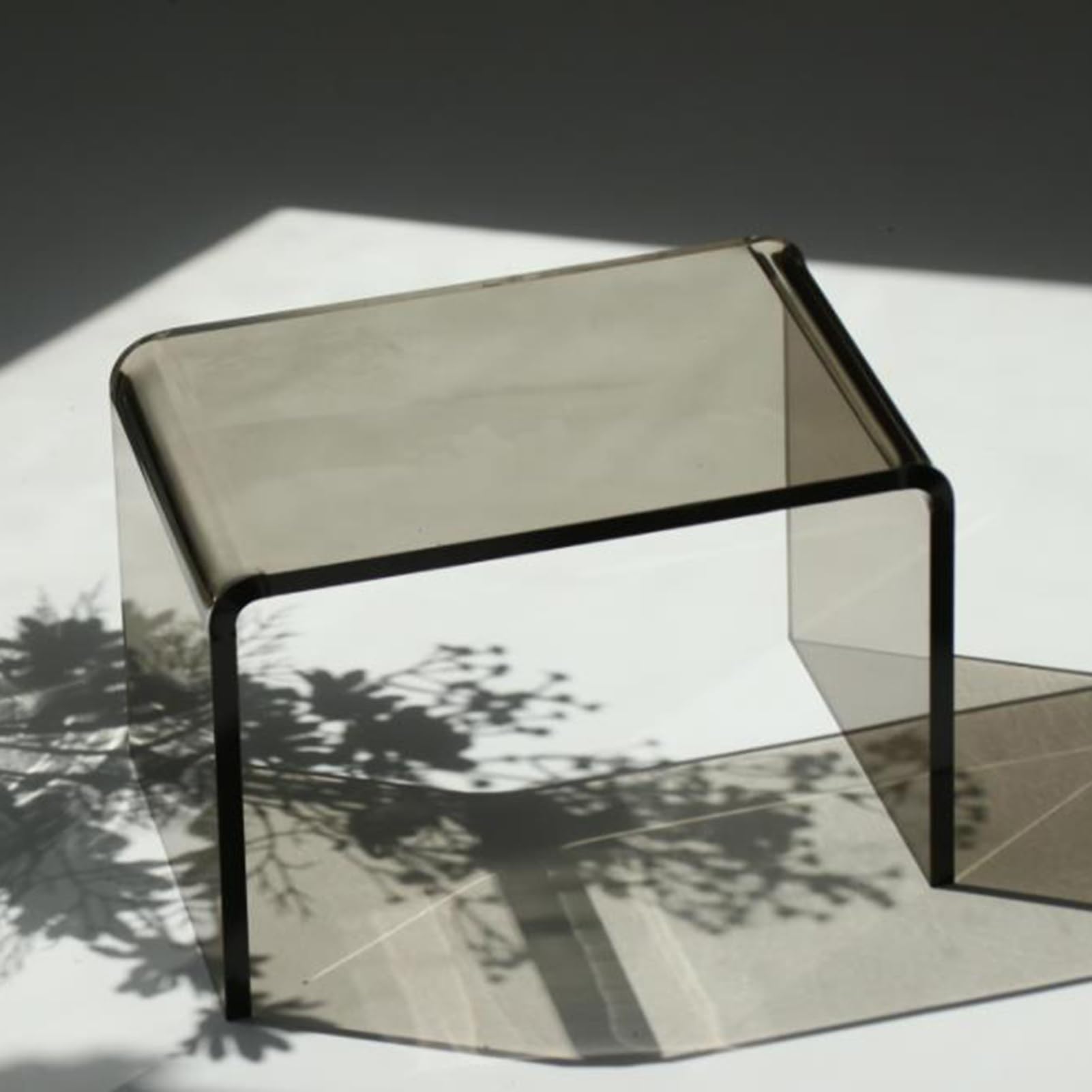 HQYYIKYU Acrylic Shoe Changing Stool with Padded Seat for Living Room Bedroom Kitchen Small Footstool Bench (Brown 17.7x16.5x16.5in)