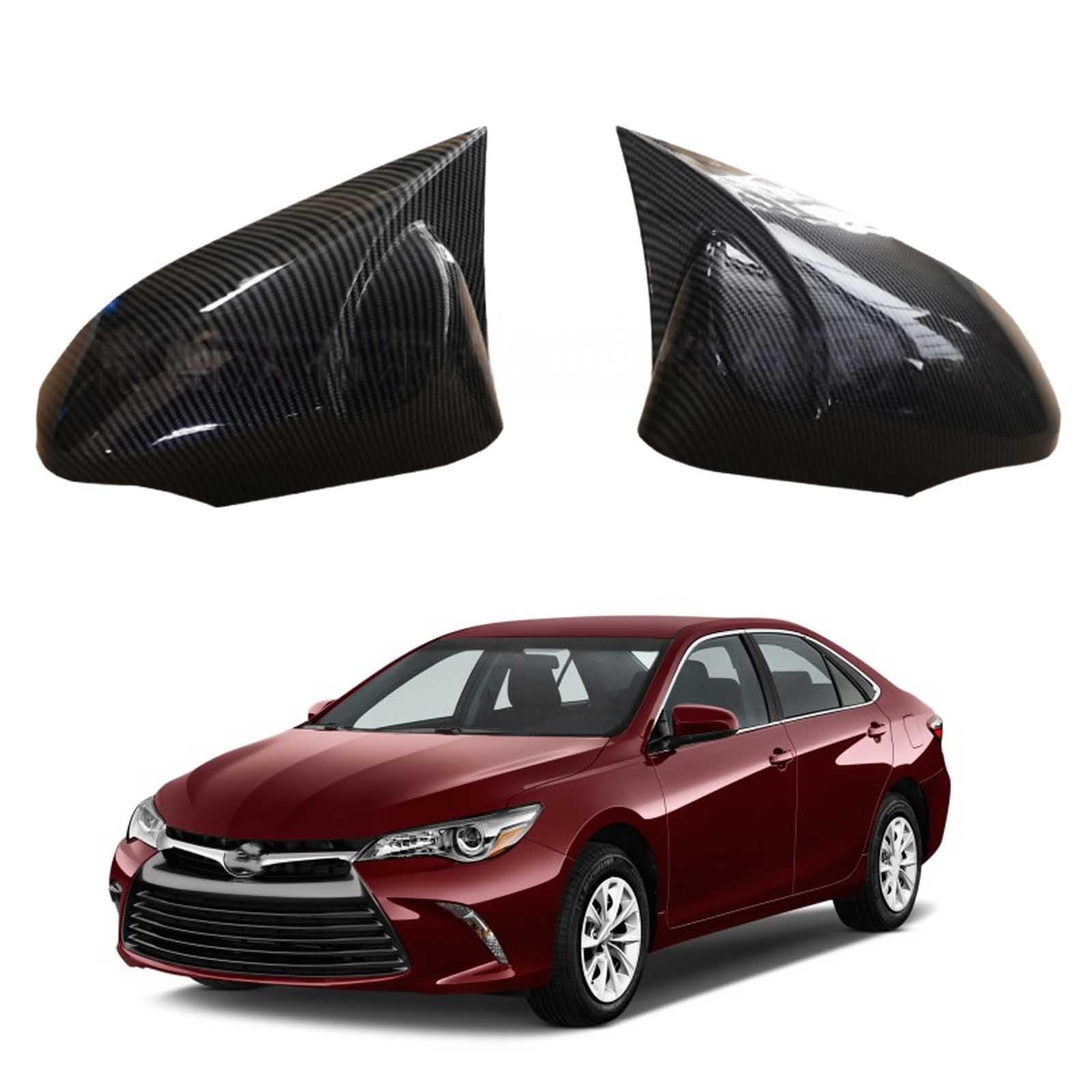PAPEP Door Mirror Cover Caps for Toyota Camry 2013-2017, Left Right Side Wing Rearview Mirror Cover Lid 2 Pieces Exterior Styling Accessory,Carbon fiber texture