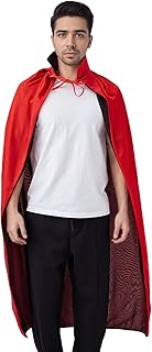 Men Women Vampire Cape Magician Costume Halloween Masquerade Devil Cloak Red And Black