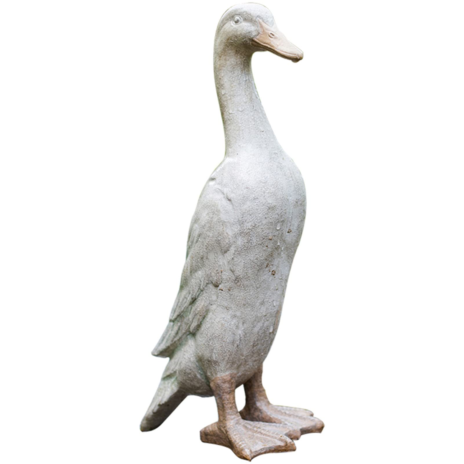 Sculpture extérieure de canard effet pierre pour orner une allée ou une cour