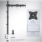 Support de bureau pour moniteur unique VIVO, support entièrement ajustable et extra haut pour 1 écran LCD jusqu'à 32 pouces, écrans ultra larges jusqu'à 38 pouces, capacité de 22 lb, STAND-V001T