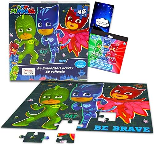 PJ Masks Kids Floor Puzzle for Toddlers - PJ Masks 48 Piece Puzzle Bundle with PJ Masks Stickers and More for Boys and Girls (PJ Masks Puzzle Mat), pj masks toys