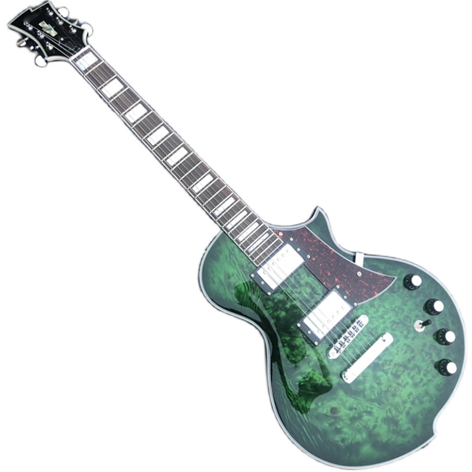 Chitarra elettrica Starter Kit corpo in legno massello Chitarra elettrica con finitura radica verde