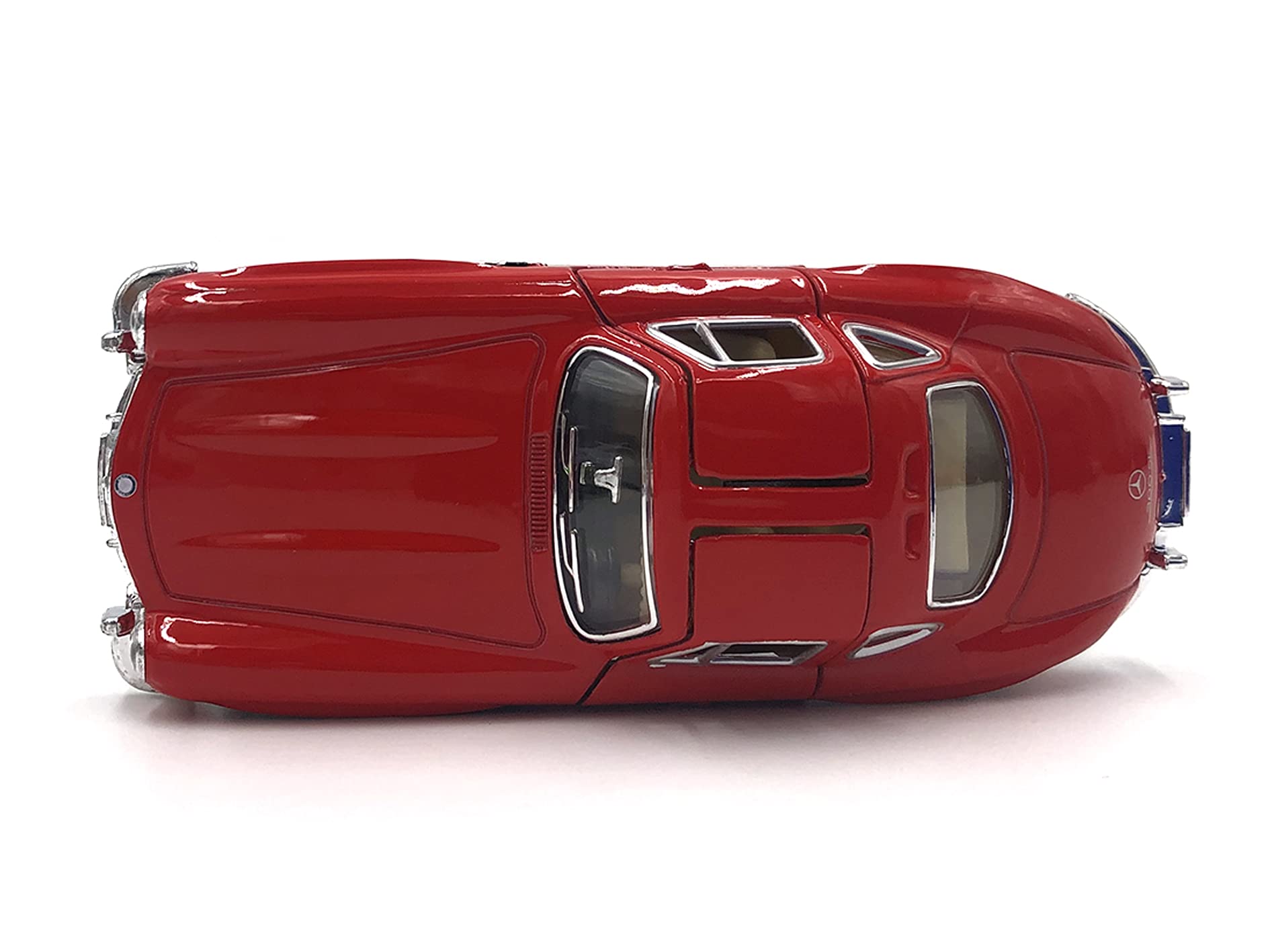ICELAND Modellino Auto D'Epoca In Scala 1:300 - Mercedes 300 SL Rossa - Orologio Da Polso Con Movimento Giapponese E Cinturino In Pelle