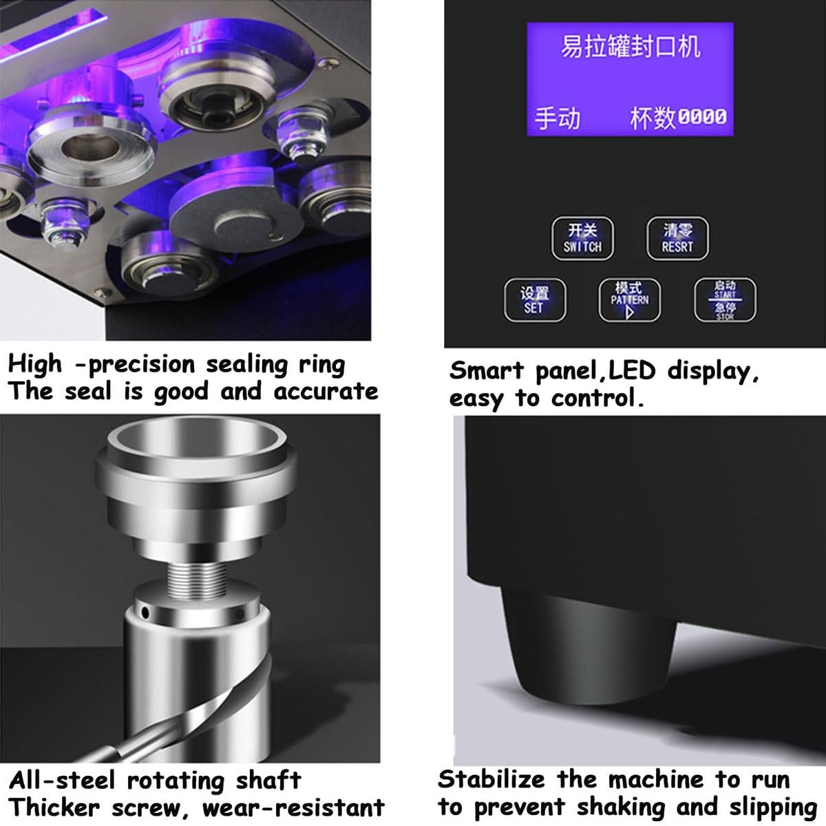 Máquina automática de sellado de latas con panel inteligente y ajuste de altura para taponar botellas comerciales