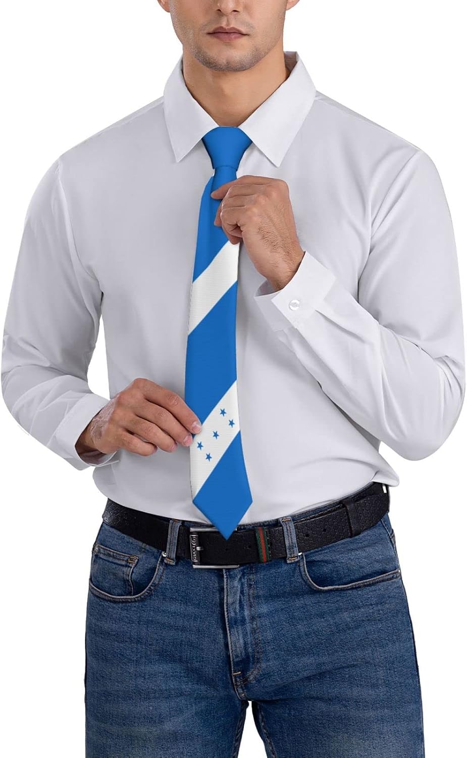 Honduras Flag Striped Necktie Men'S Neck Ties Mens Party Business Neckties Soft Tie
