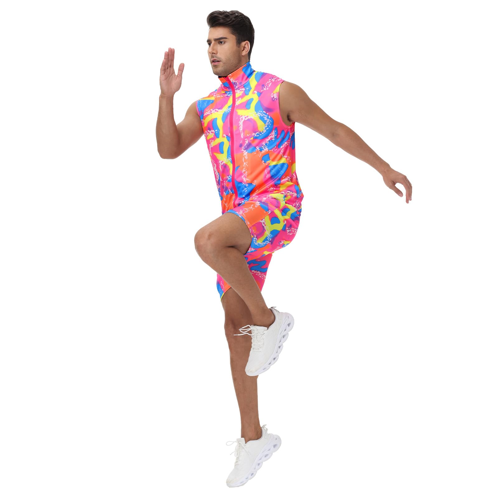 Disfraz de entrenamiento de los 80 para hombre, ropa de los 90 para adultos, disfraz de Halloween para parejas