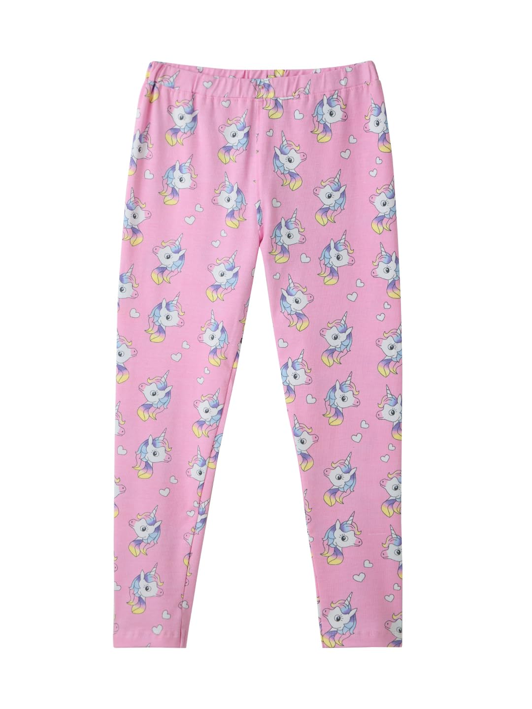 The Souled Store Leggings da bambina in cotone con stampa unicorno, rosa (2-8 anni)