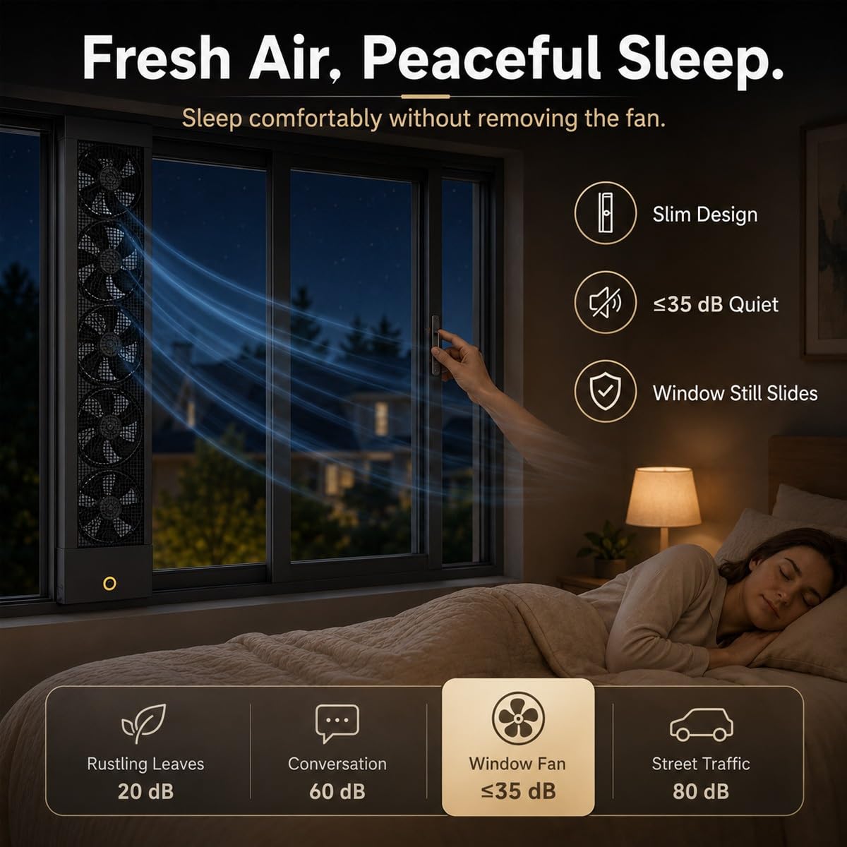 Genérico Ventilador vertical para ventanas correderas, extractor de ventana sin herramientas con velocidad ajustable, ayuda a eliminar aire caliente, olores y humedad