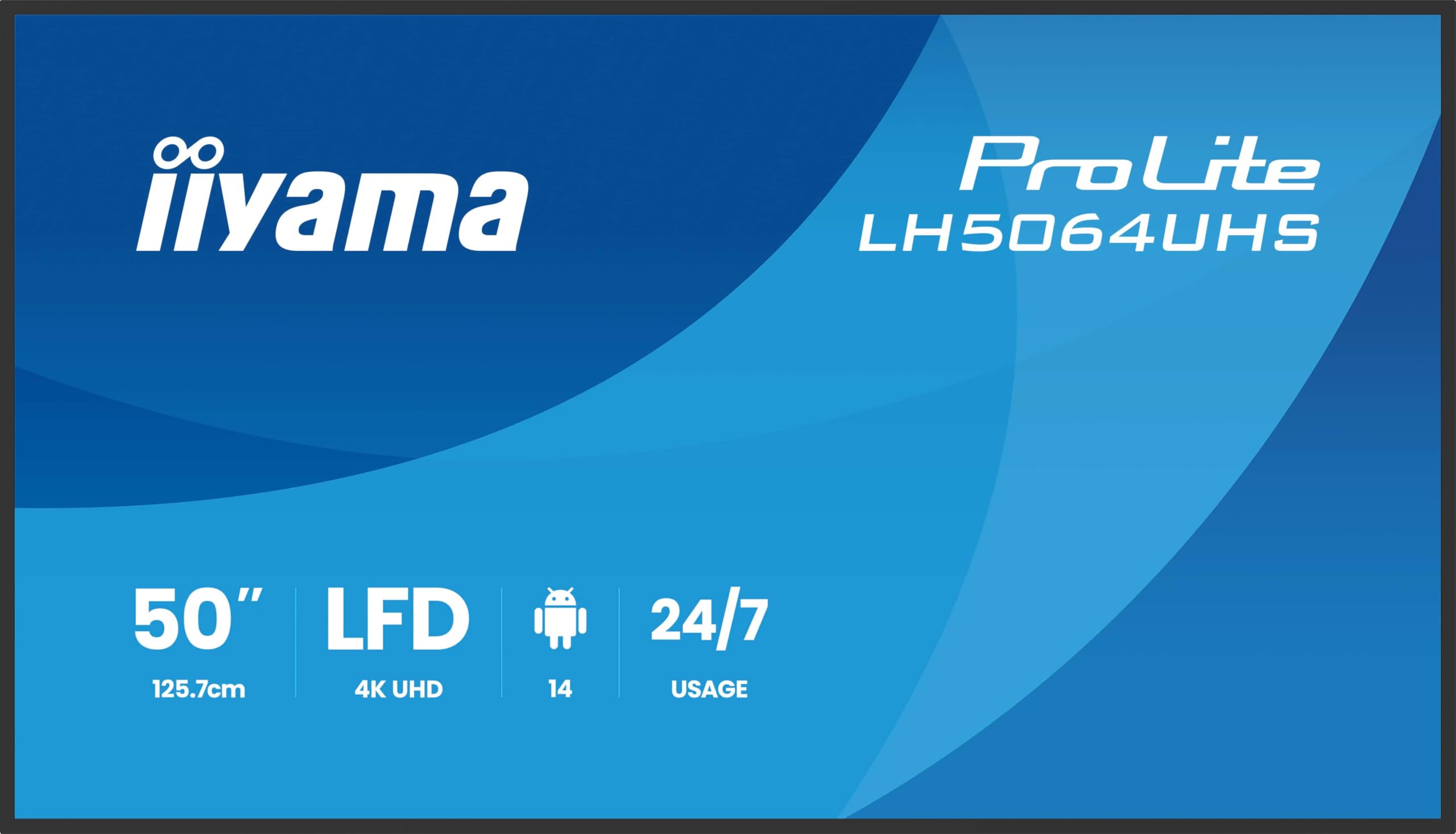 iiyama LH6564UHS-B1AG visualizzatore di messaggi Pannello piatto per segnaletica digitale 165,1 cm (65") Wi-Fi 500 cd/m? 4K Ultra HD Nero Android 24/7