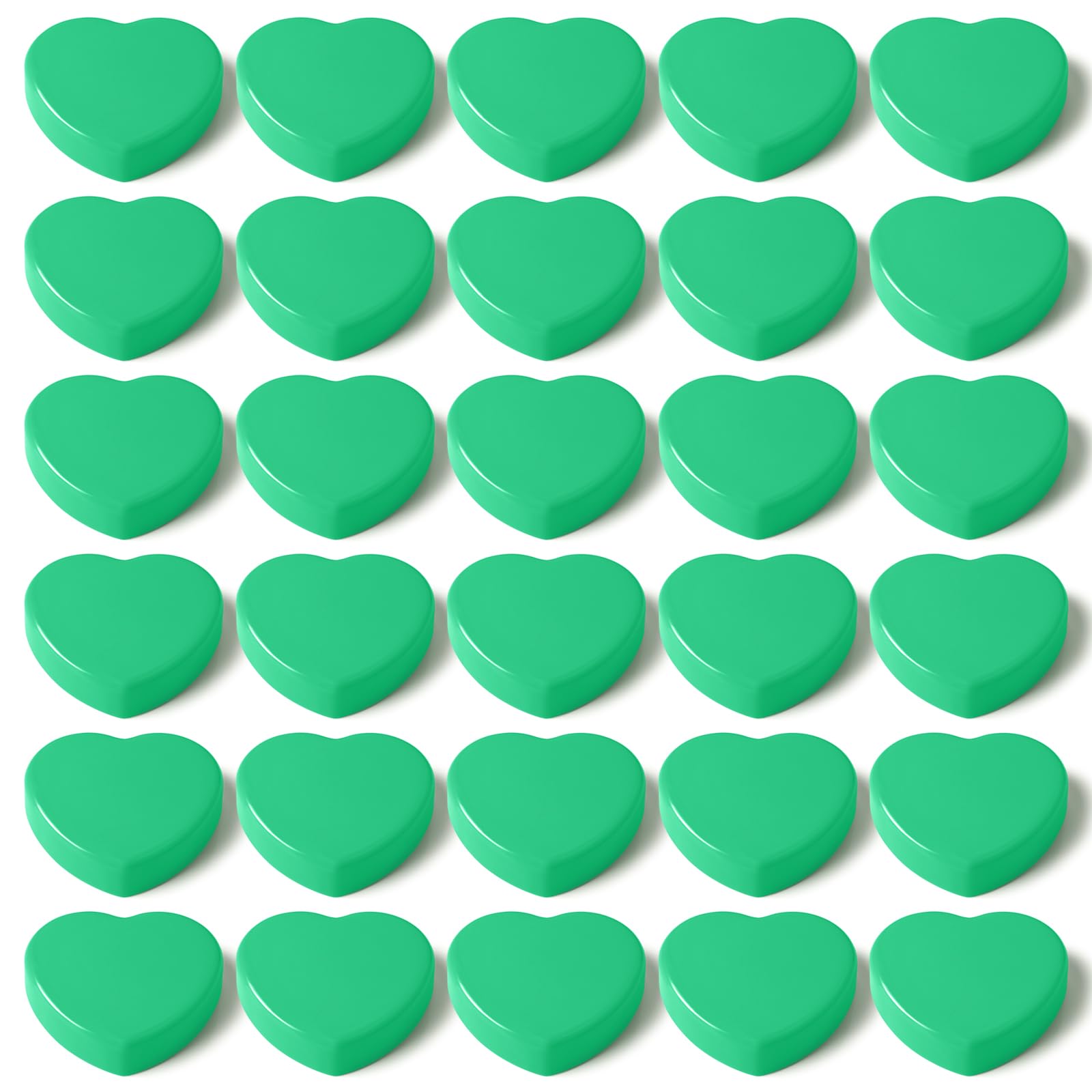 DUJEQM Fridge Magnets 20PCS - Green Heart Mini Magnets, Small Strong Magnet for Notice Board, Office, Kitchen, Home, Classroom, Crafts - Cute Decorative Whiteboard Magnets for School & Office Supplies
