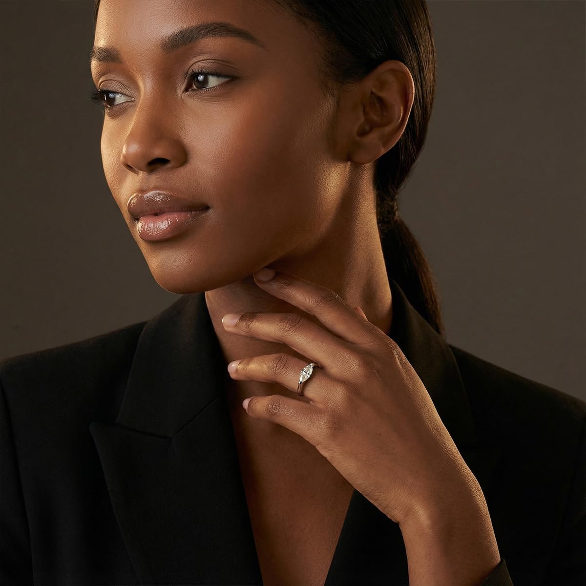 1CT Marquise Cut Moissanite Engagement Ring - 14K White Gold Plated 925 Silver for Women, Vintage Solitaire Style with Luxury Gift Box, Sparkling Proposal Jewelry​ - Image 8