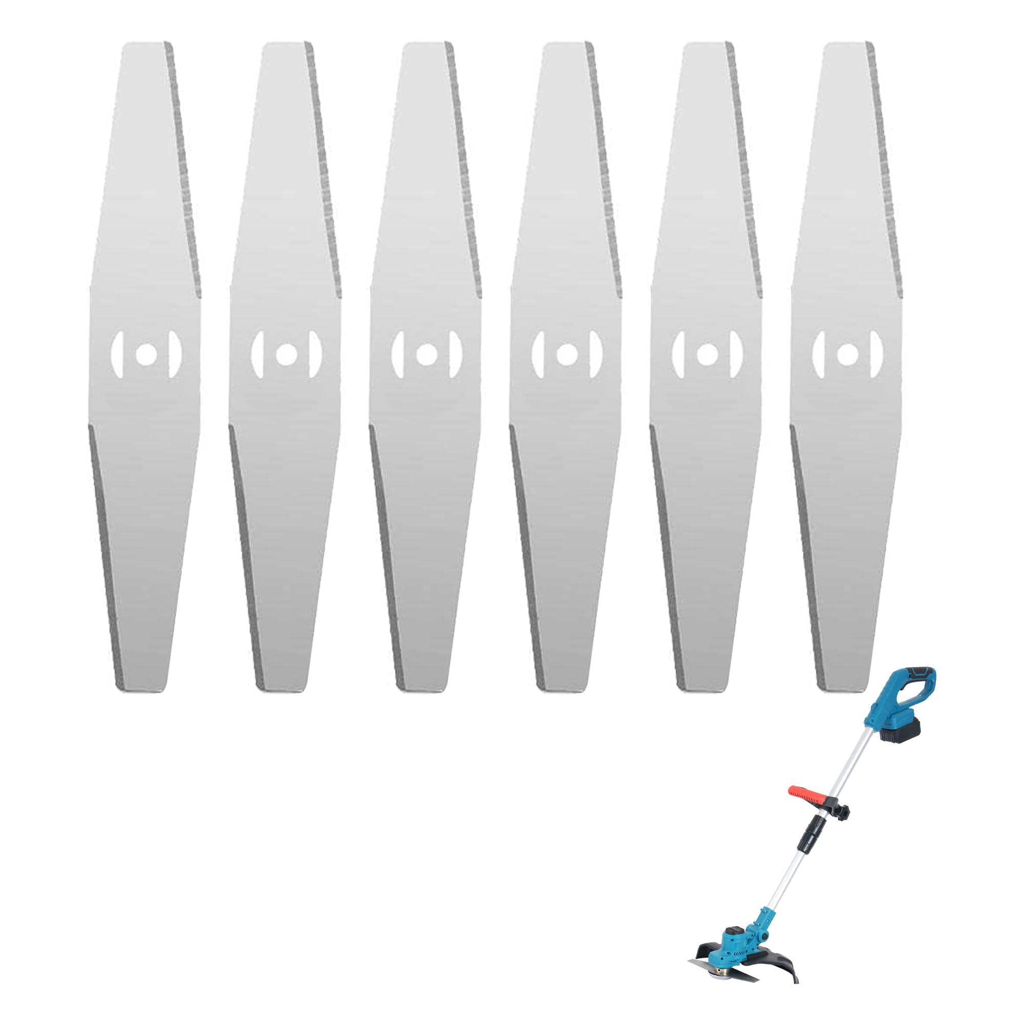 SEABABOO 6 Pieces Metal Grass Trimmer Replacement Blades, Brush Cutter Blade, Lawn Mower Replacement Blades, Electric Mower Blade, Garden Strimmers Accessories for Cutting Grass Weeds
