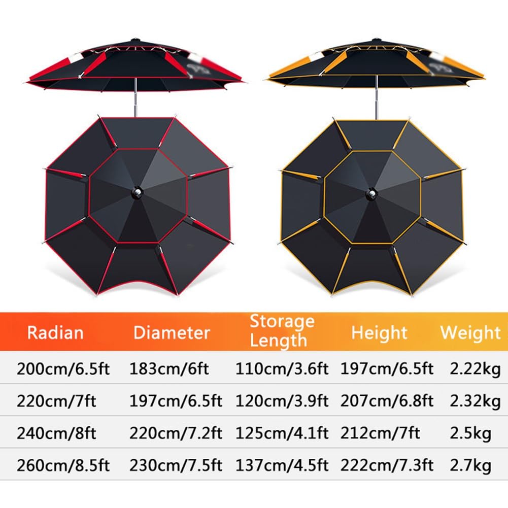 Odporny na wiatr parasol plażowy, regulacja nachylenia w zakresie 360°, ochrona UV, parasol wędkarski do użytku na świeżym powietrzu, z kotwicą do piasku i torbą transportową