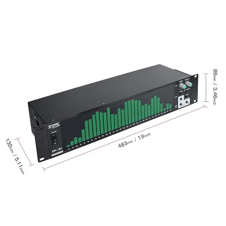 BDS PP-131 Green Audio Spectrum Analyzer Display 2U Rack Music Spectrum Indicator VU Meter 31CH Real Time Frequency Level Display