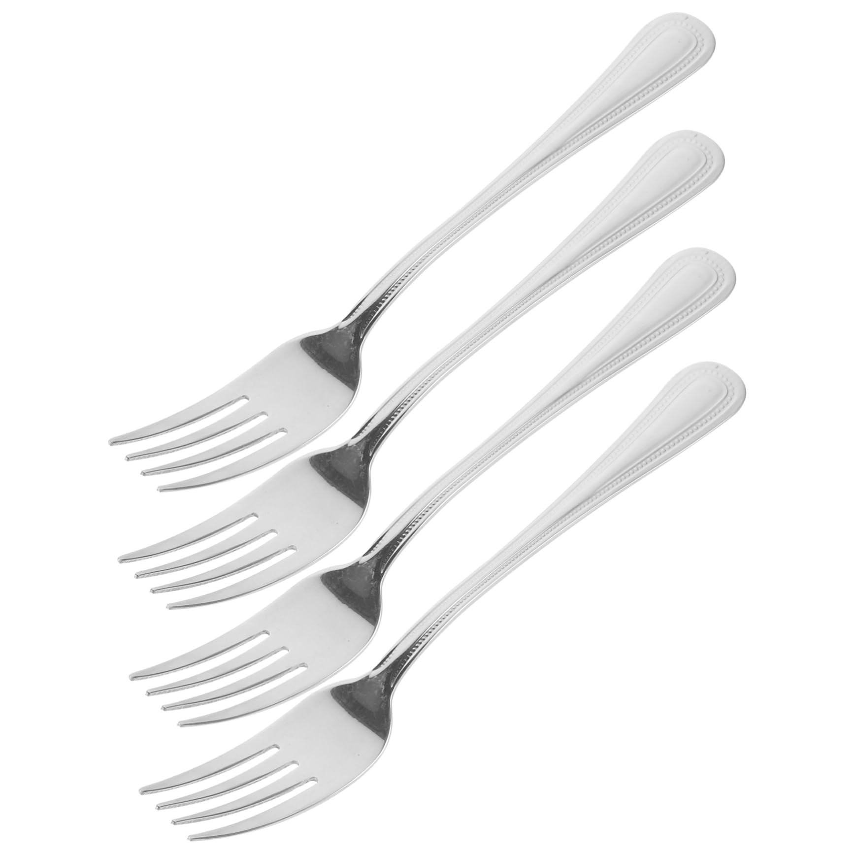 MUCKLILY 4 Pcs Food Forks Pasta Serving Fork Fruit Fork Forks for Kitchen Pastry Fork Kitchen Forks Dessert Forks Snacks Fork Table Forks Cakes Fork Pancake Fork Silver Stainless Steel