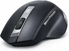 Mouse Ergonômico Sem Fio Recarregável, 1600 DPI Ajustável, USB/Bluetooth 2.4G, Redução de Tensão no Pulso e Tendinite, Cliques Silenciosos, Ideal para Trabalho Estudos e Jogos