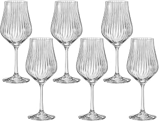 Bohemia Tulipa Optic kırmızı şarap kadehi, kristal cam, 450 ml, 6'lı set