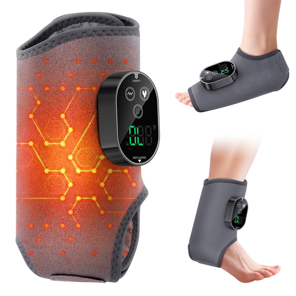 Masajeador de Pies Electrico, Recargable Foot Massager, con 3 Modos, 6 Niveles de Calor, Masajeador Eléctrico para Tobillos, Talones, Plantas, Empeines