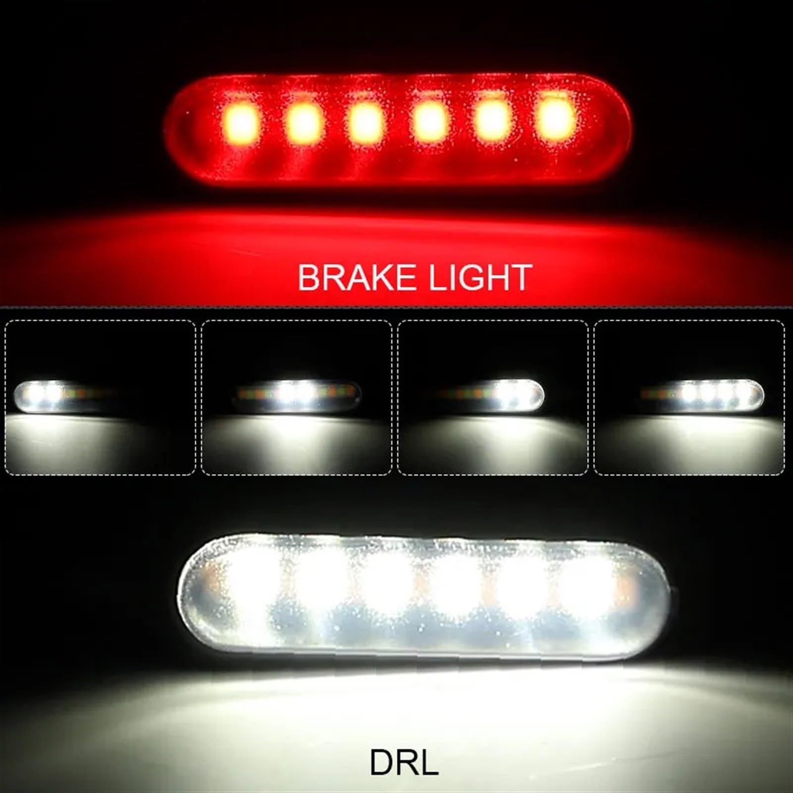 Qiilu Motorfiets Staart Remlicht, Vintage Stijl Motorfiets LED Licht