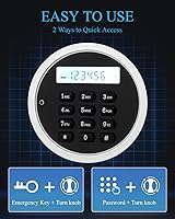 Vista 2 de TIGERKING Digital Security Safe Box with LED Light, Small Safe box for Money with Removable Shelf, Lockbox Money Jewellery Important Document