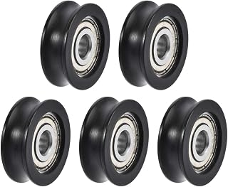 uxcell U625ZZ Nylon Pulley U Groove Ball Bearing Roller Guide Wheel 5x20x7mm Double Metal Shielded (GCr15) Chrome Steel Bearings 5pcs
