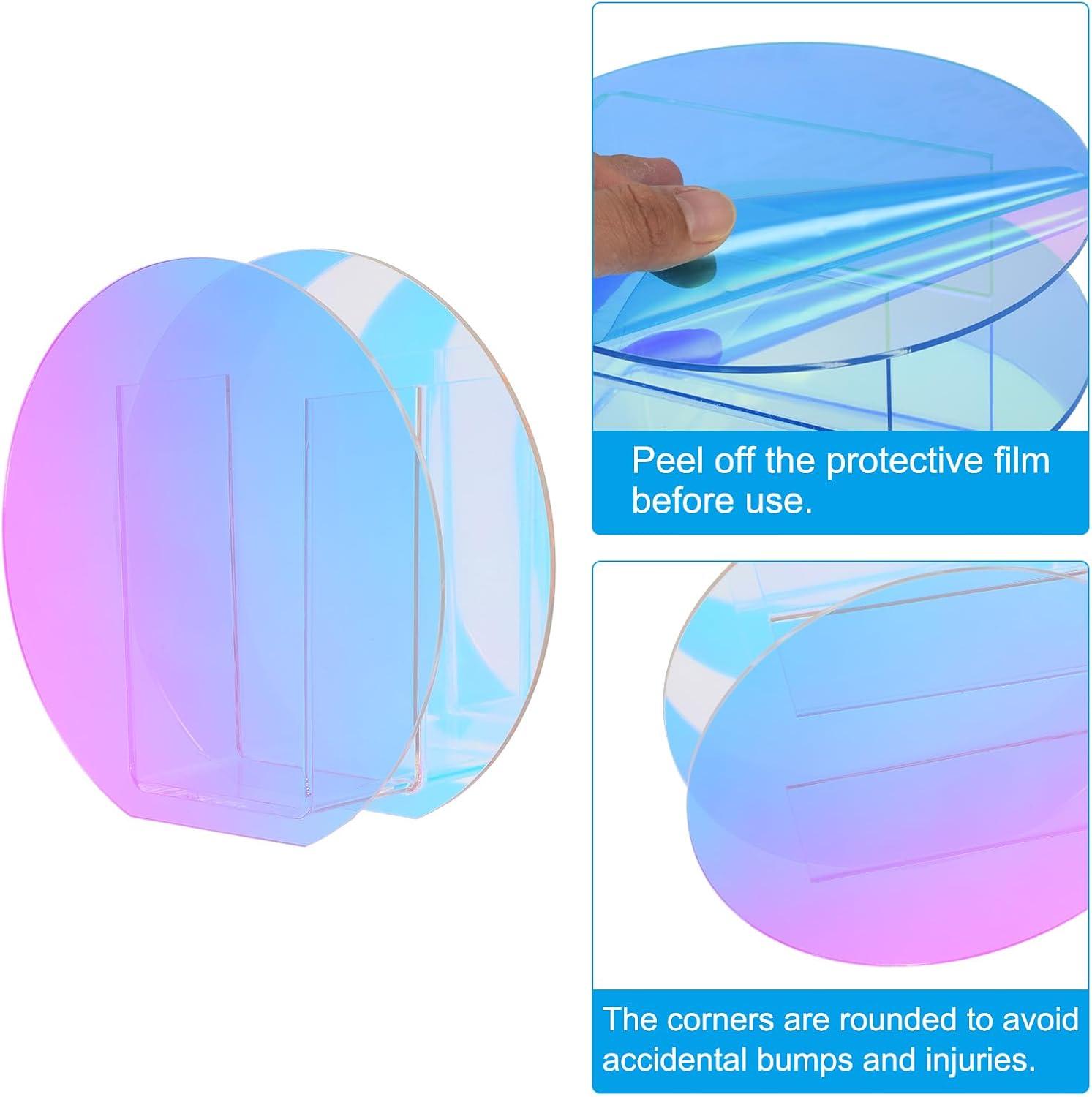 PATIKIL 7x2x7 Iridescent Vase, Geometric Acrylic Flower Vase Modern Centerpiece Decorative Vase for Wedding Party Home Decor, Colorful