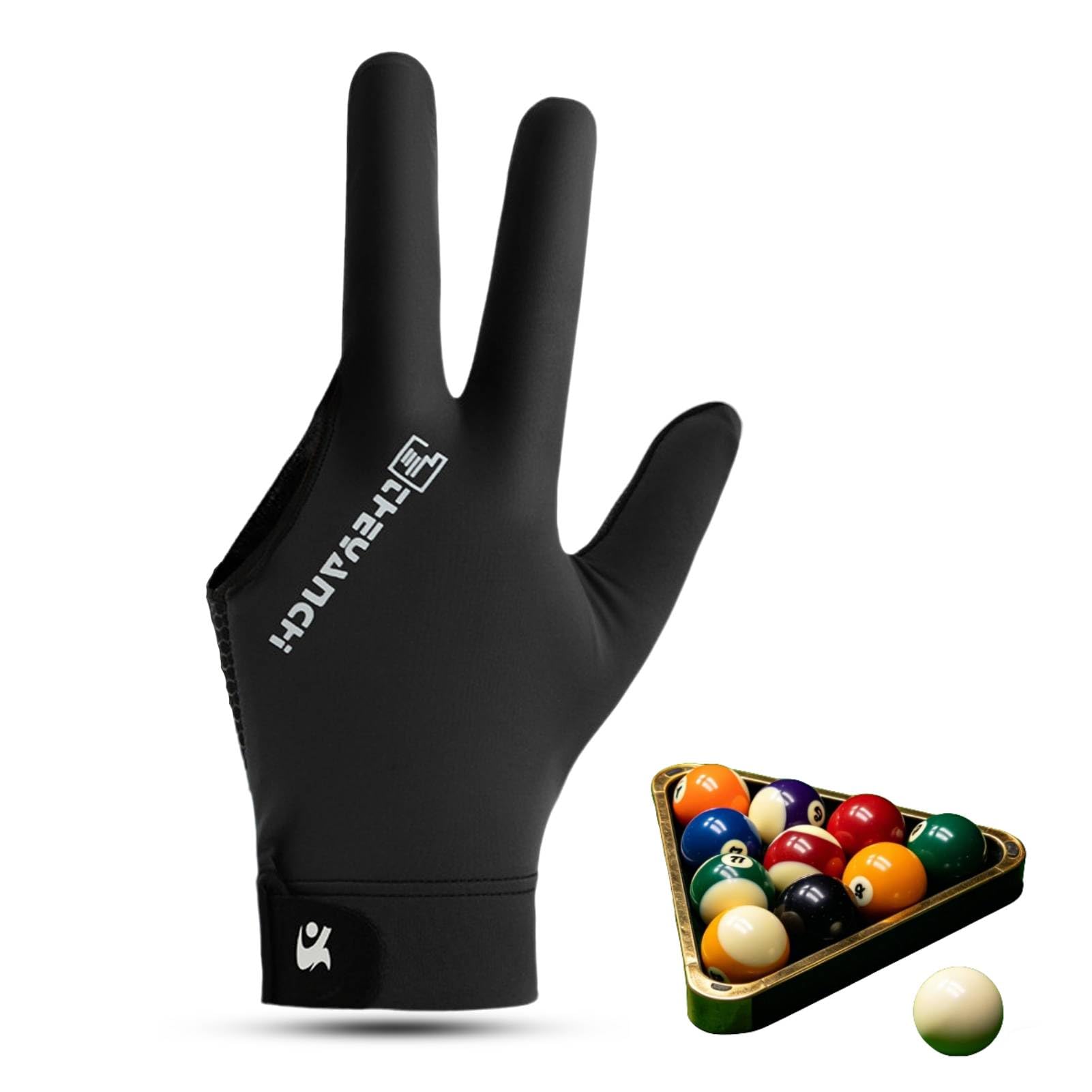 Guantes de Billar, Guantes Profesionales de Snooker Guantes Transpirables 3 Dedos de la Mesa Izquierda Accesorio para Hombres y Mujeres