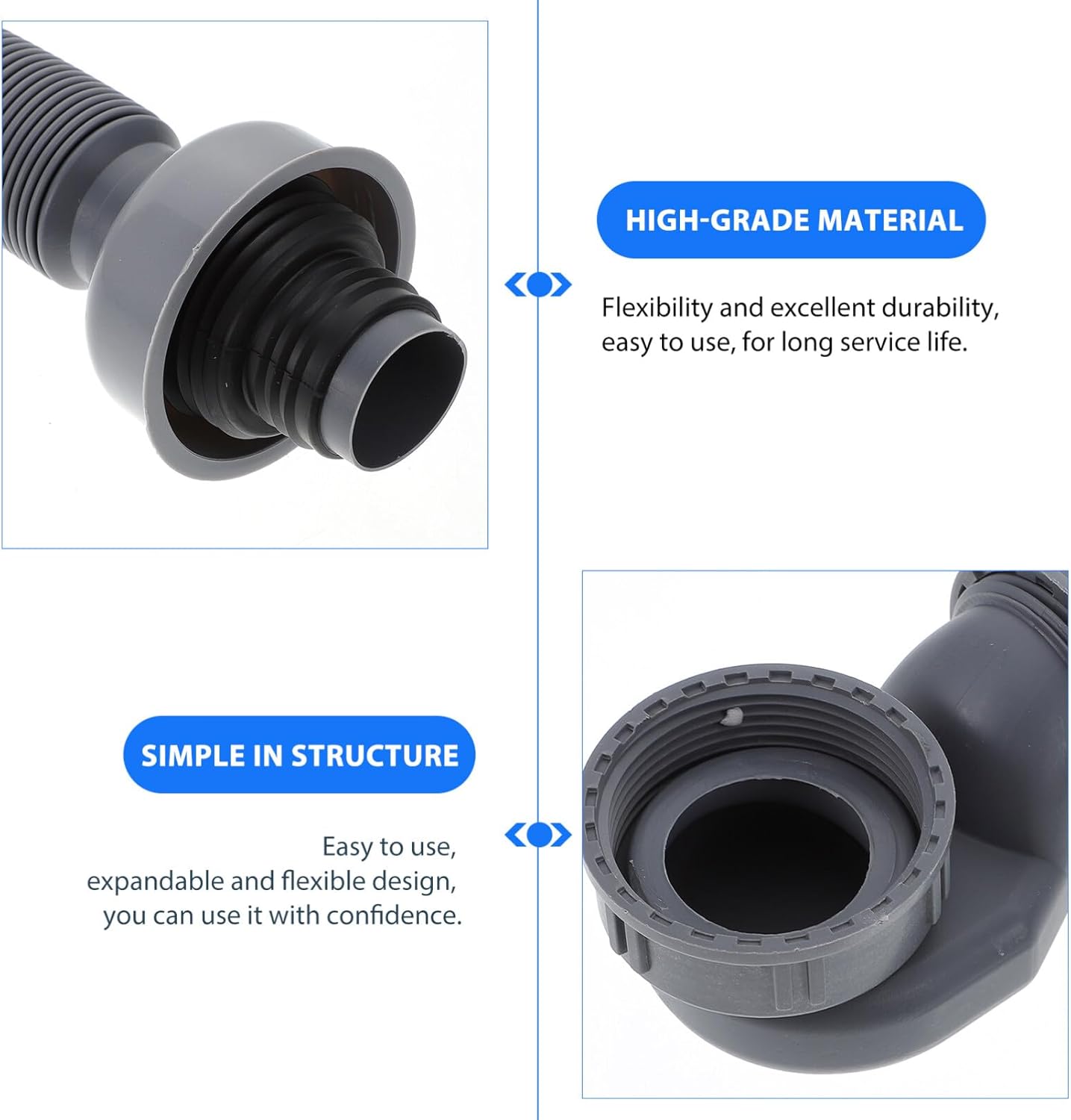 1 Set Bathtub Drain Plastic Flexible Drain Kitchen Drain Expandable Drain Flexible Drain for Bathroom Sink Bathroom Sink Tub Hose Sewer Extension Tube