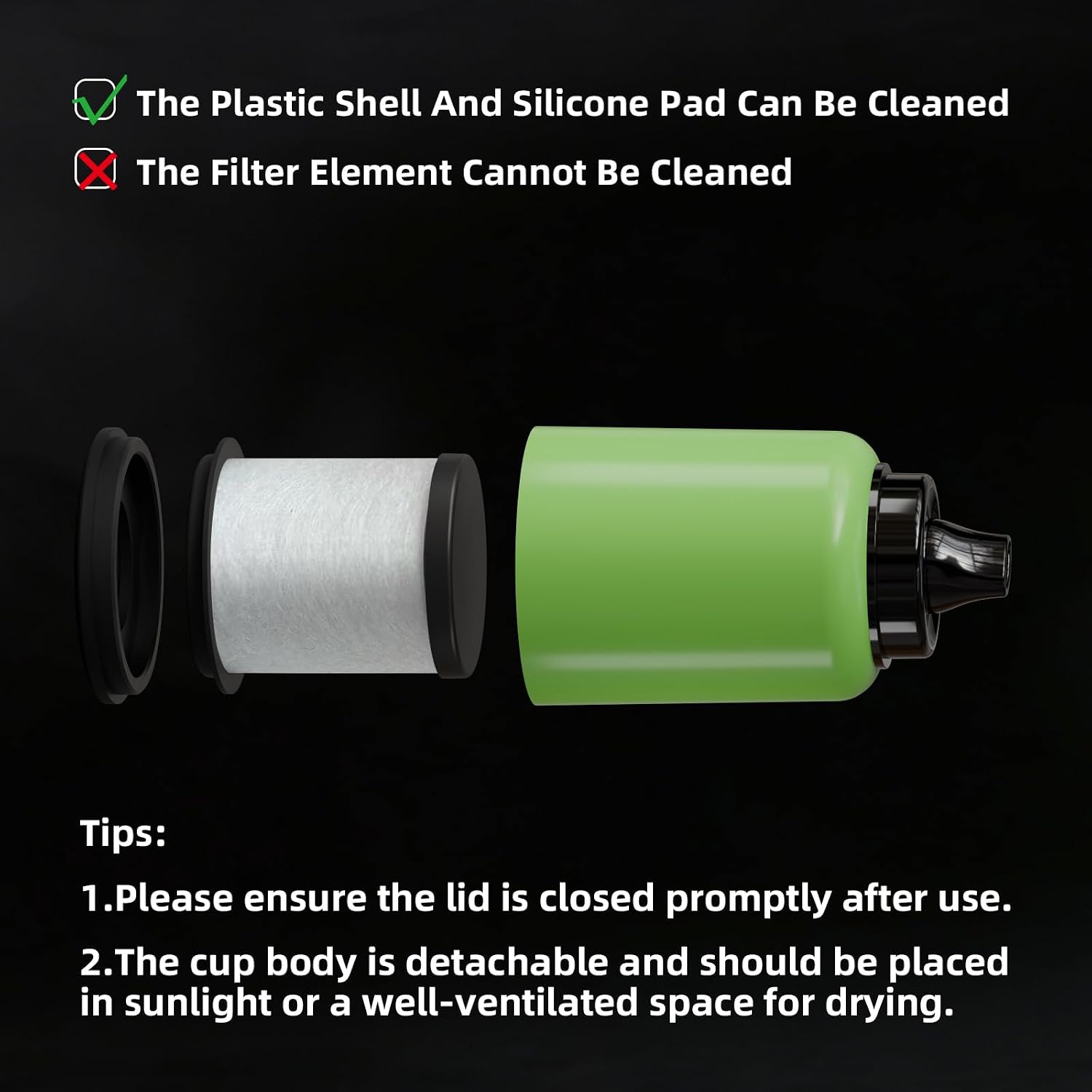 Reusable Personal Air Filter 1000+ Uses Ultra-Light Smoke Trap with Particle/Odor Blocking Smoke Buddy Design for Indoor/Trave (Green)