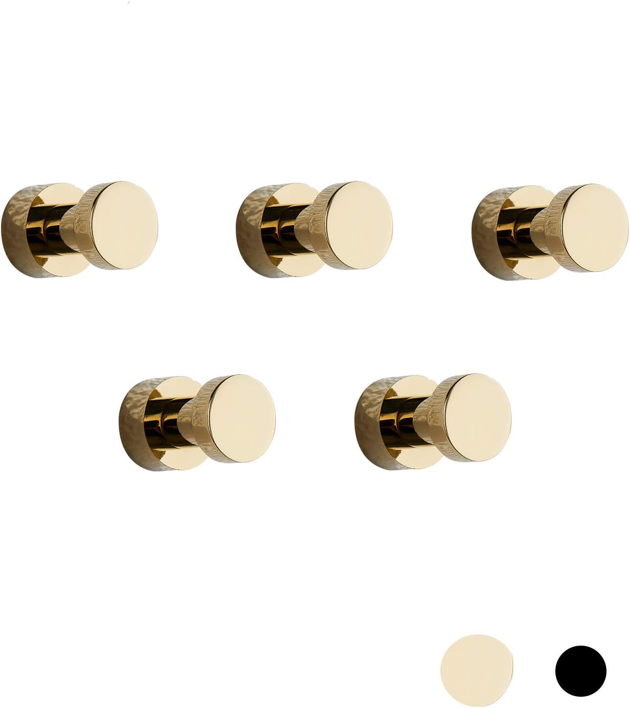 BVL Gold Robe Hook Brass Robe Hook Adhesive Bathroom Robe Hook Coat Hook Clothes Hook for Bathroom and Kitchen,5 of Packing