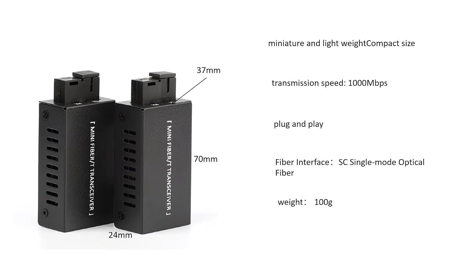 MINI Home Fiber Package：RJ45/fiber Converter/Invisible Optical fibers | Almost Invisible Wired Connection/0.9mm diameter is smaller than some door gap/High speed and stable to 1000mbps/ Easy DIY