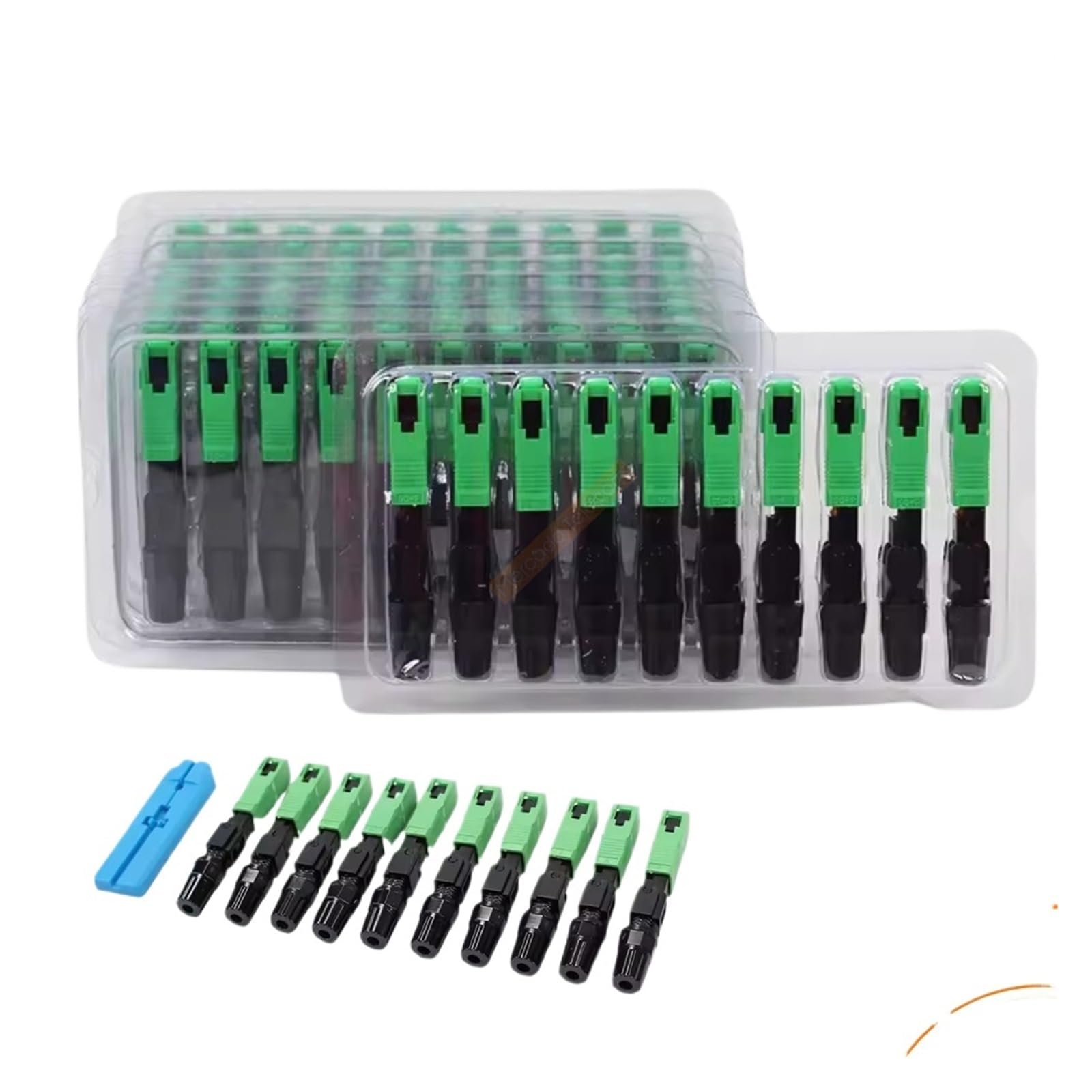 Épisseur de Fibre Optique Épisseuse à Froid de Fibre Optique SC-APC Rapide SC 50-400PC, connecteurs Rapides monomodes réutilisables FTTH(300pcs)