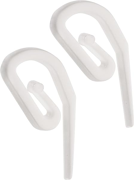 White Plastic Curtain Hooks | Hooks For Pencil Pleat, Window, Door & Shower Curtains | Heavy Duty Hook for Header Tape & Drapery | Pack of 50-3.2 x 1.2cm | The Bead Shop - A UK Brand - 1