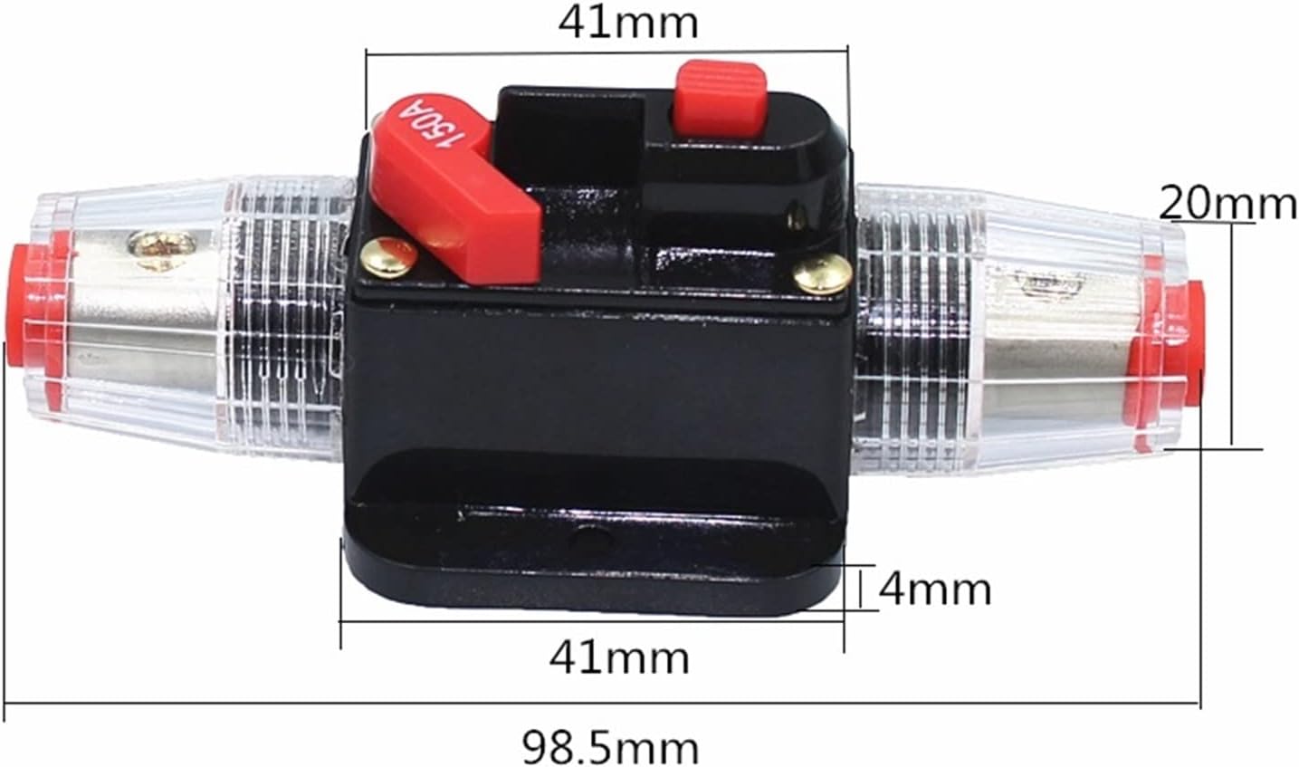 100A 50A 60A 80A 150A 12V 24 Car Truck Audio Amplifier Circuit Breaker Fuse Holder AGU Style Stereo Amplifier Refit Fuse Adapter (Color : 100A)