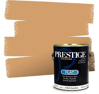 Paints Exterior Paint and Primer In One, 1-Gallon, Flat, Comparable Match of Behr* Golden Aura*