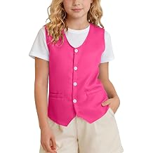 Kids Vest Volunteer Activity Uniform Waistcoat Boys Girls Button Up Peasant Party Costume Vests Jacket 3-12 Years