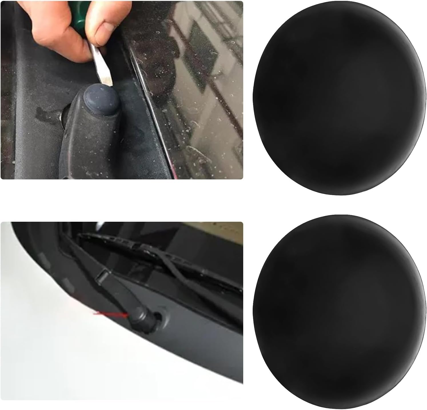 ECSiNG 2PCS Windscreen Front Wiper Arm Nut Cover Cap Wiper Arm Cover 86538SA020 Compatible with Subaru Impreza 1992-2007 WRX STi Models