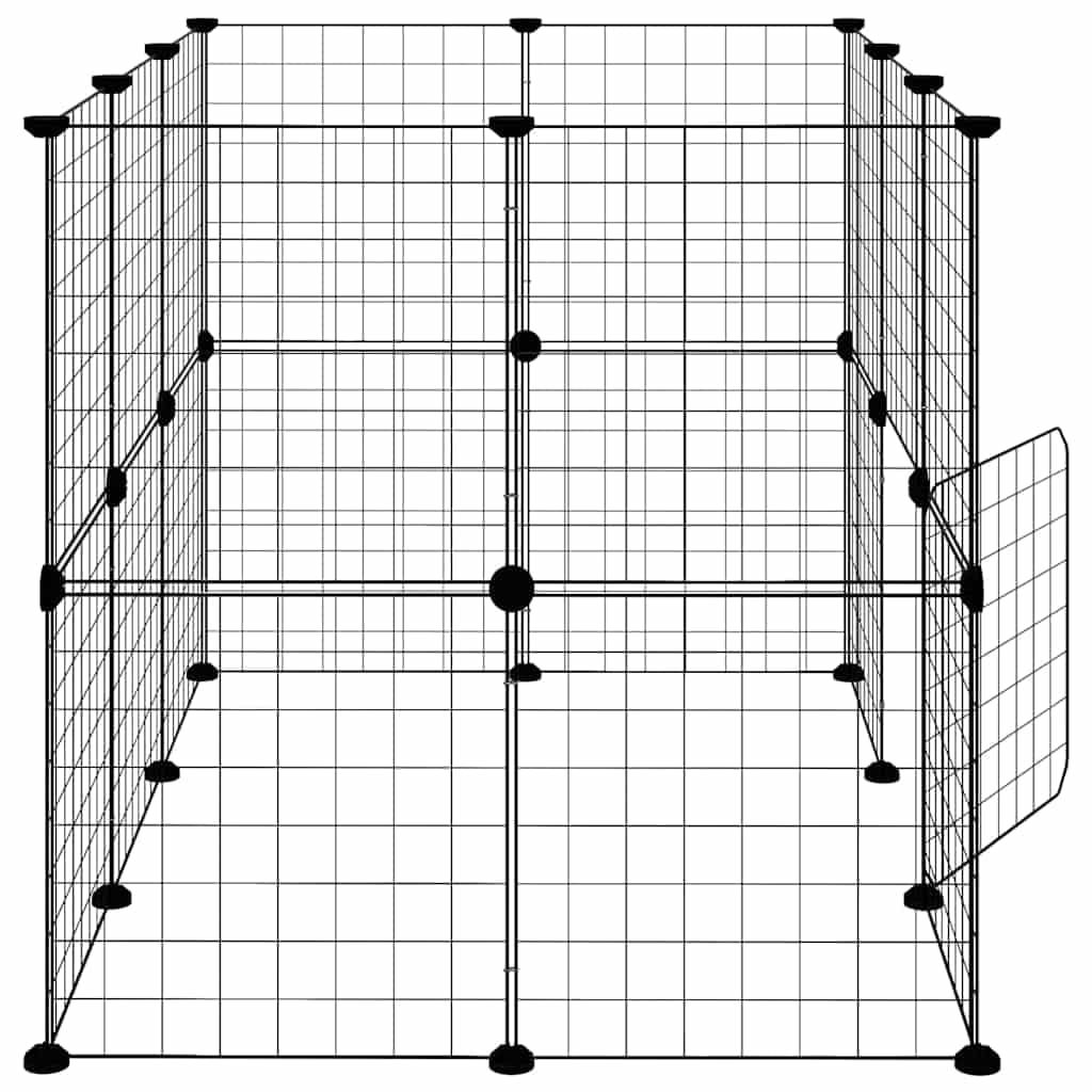 20-TLG. Haustierkäfig mit Tür Schwarz 35x35 cm Stahl,Tier- & Haustierbedarf,Haustierbedarf,Kleintierzubehör,Lebensräume & Gehege für Kleintiere,Schwarz,4.72 kg-3114037