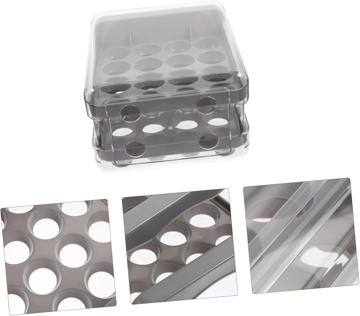 Multi-function Organizer Convenient Drawer Storage Box for Refrigerator Kitchen Storage Container Slots Grey Color for Fresh Preservation