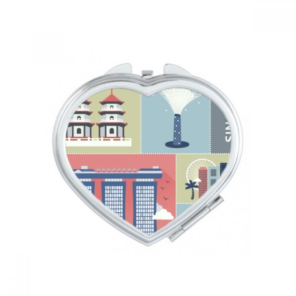 Miroir maquillage compact Singapour petit miroir de poche portable coloré