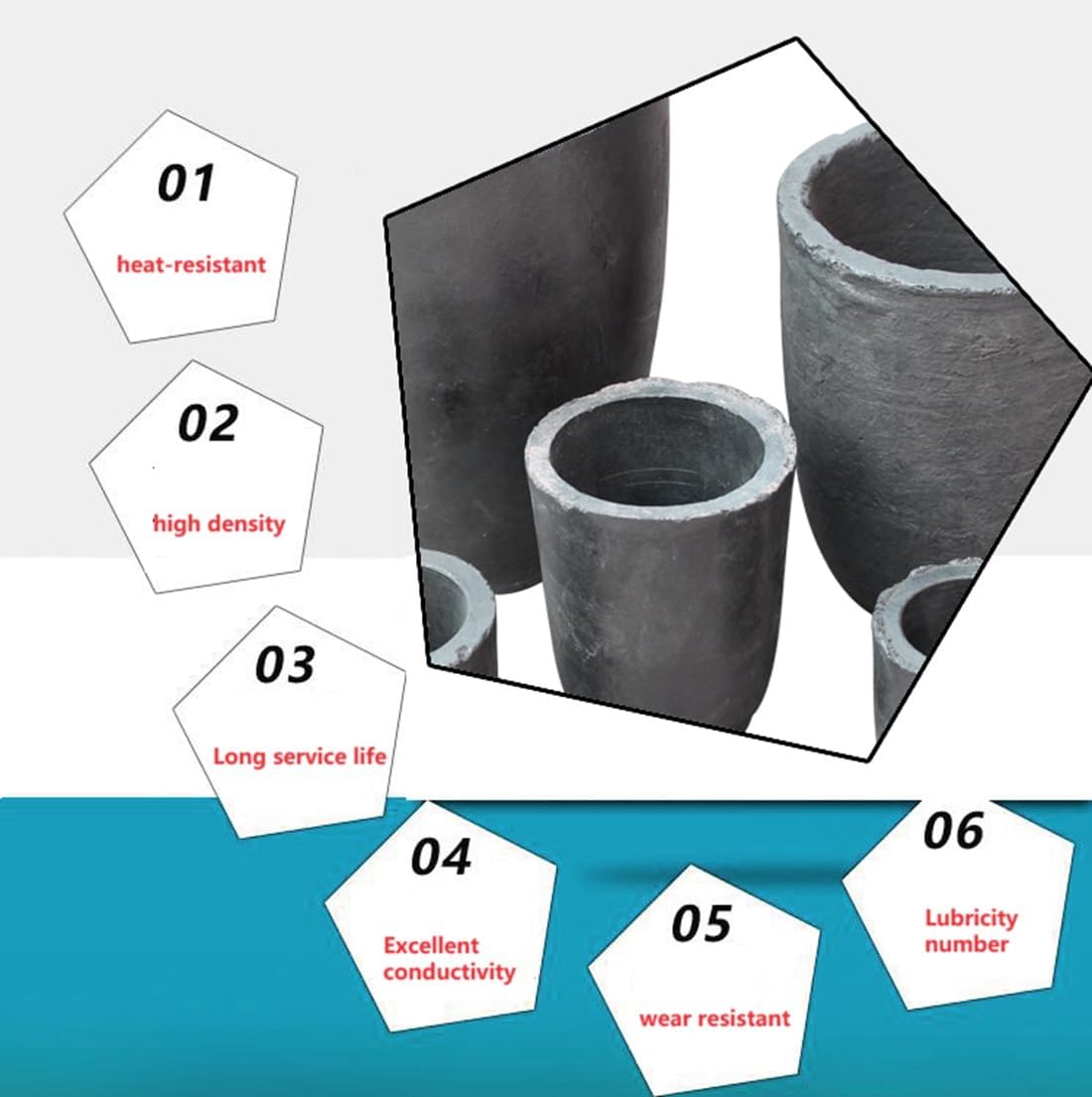 Clay Graphite Crucible, Melting Container, Graphite Mold for Melting Various Nonferrous Metals, 1Pcs #2 (4.4lbs-2kg) OD 87mm Height: 110mm