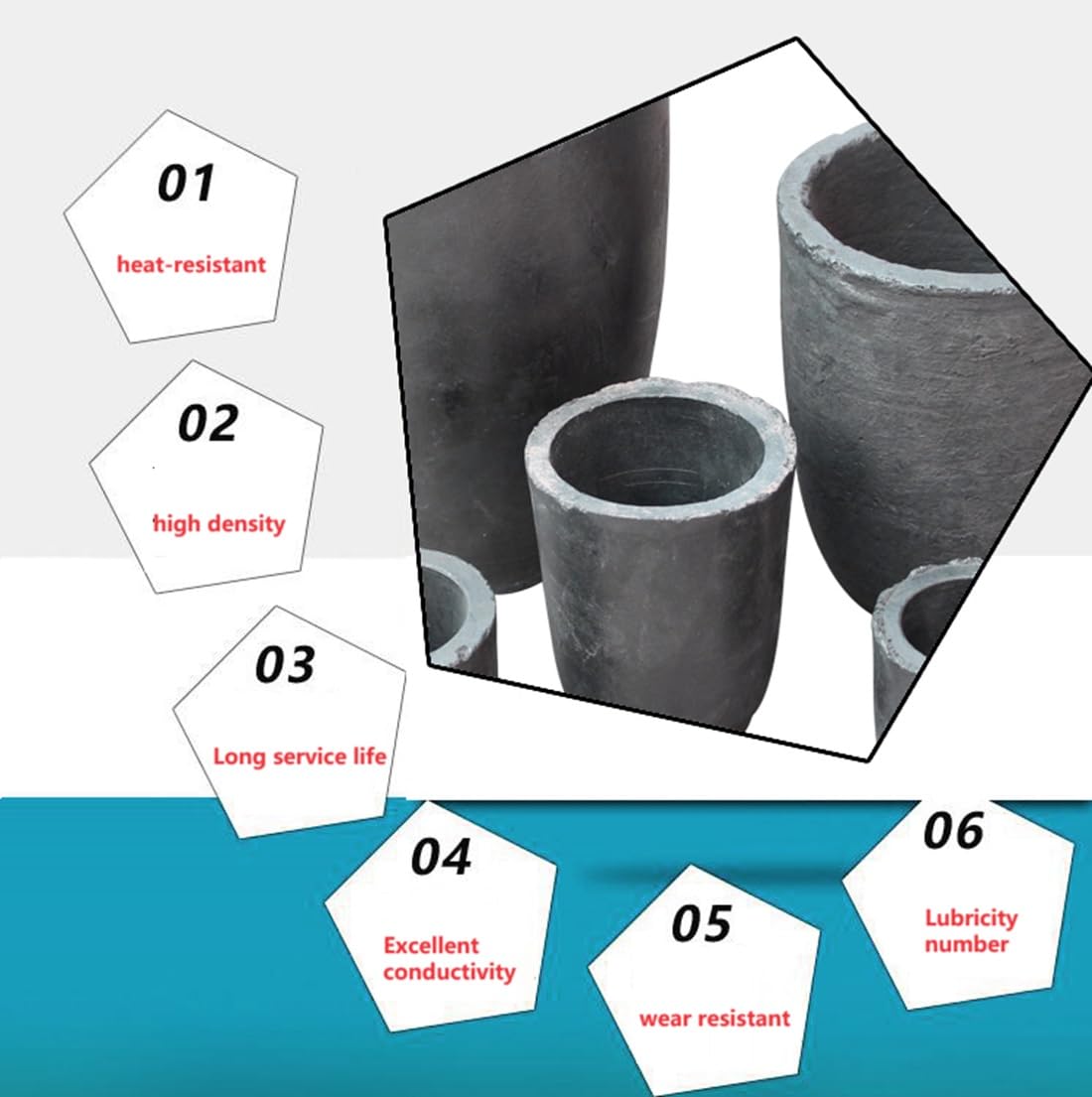 Clay Graphite Crucible, Melting Container, Graphite Mold for Melting Various Nonferrous Metals, 1Pcs #10 (35.3lbs-16kg) OD 165mm Height: 212mm