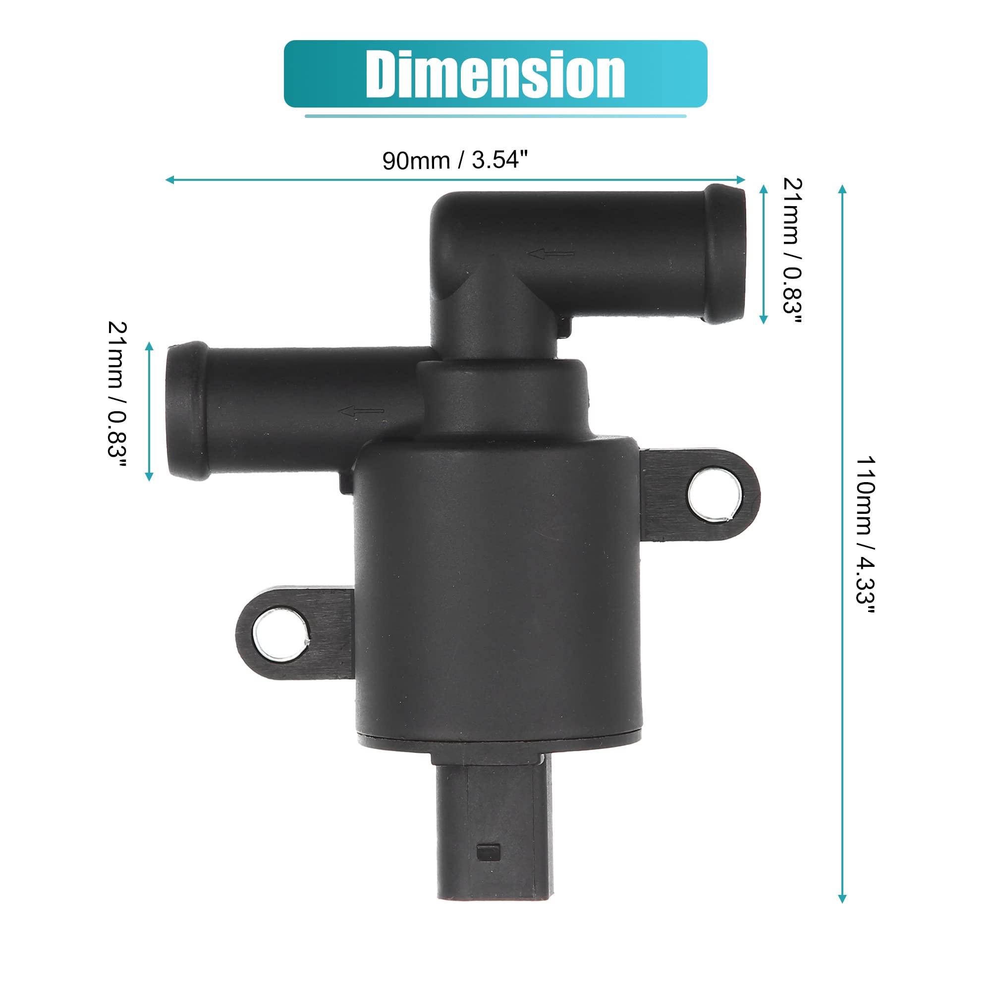 X AUTOHAUX Heizregler Magnetventil Bausatz Für Audi A4 1 Stück | Kunststoff, Metall, Schwarz, 21mmx2, 110mm, 90mm, OE:4H0121671D,1J0973702, Für Audi A5,A6,Q7,Q5, Für VW Golf,Passat