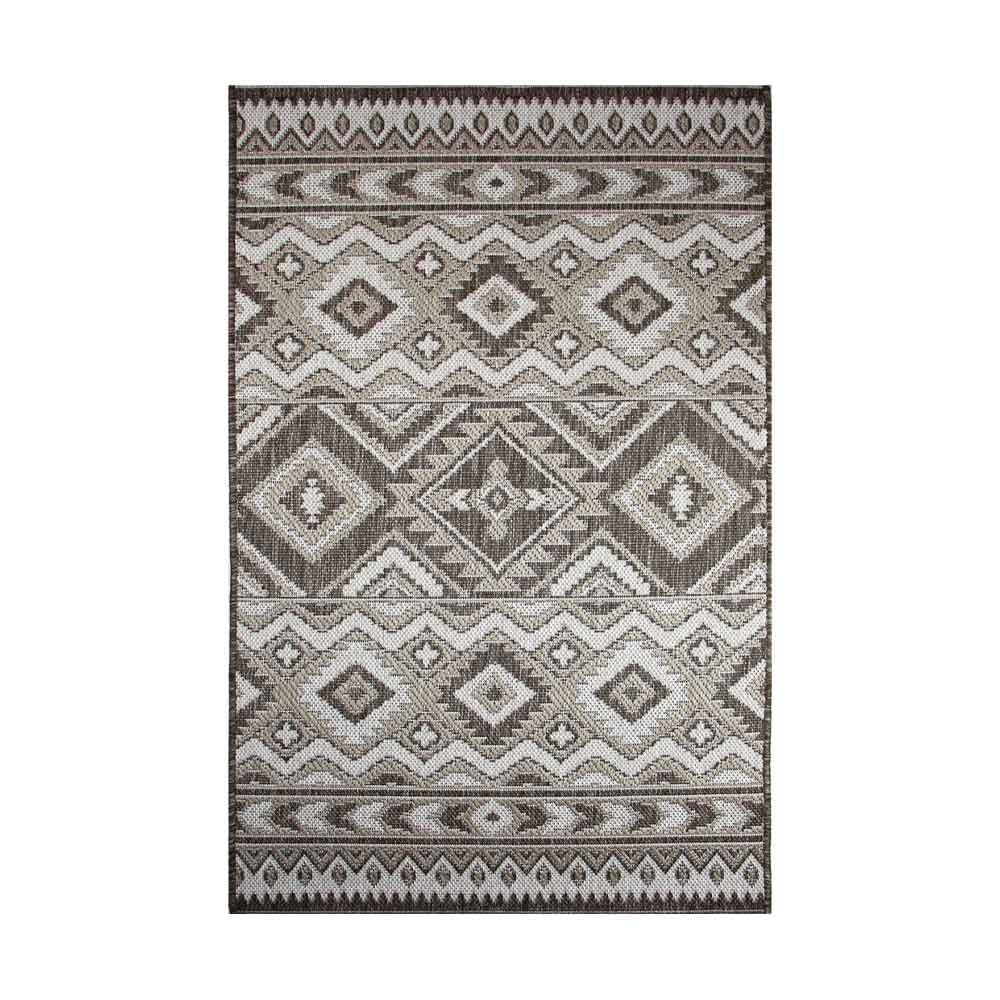 OLIVO.shop Tappeto Arredo Esterno, Terrazza, Tappeti Moderni 150x220 cm | Tappeto moderno arredo da esterno coperto, giardino, portico, terrazza, garage, varie misure, RESORT ETHNIC BEIGE